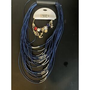 Charm Bracelet Nautical Theme gold Tone Stretch NWT